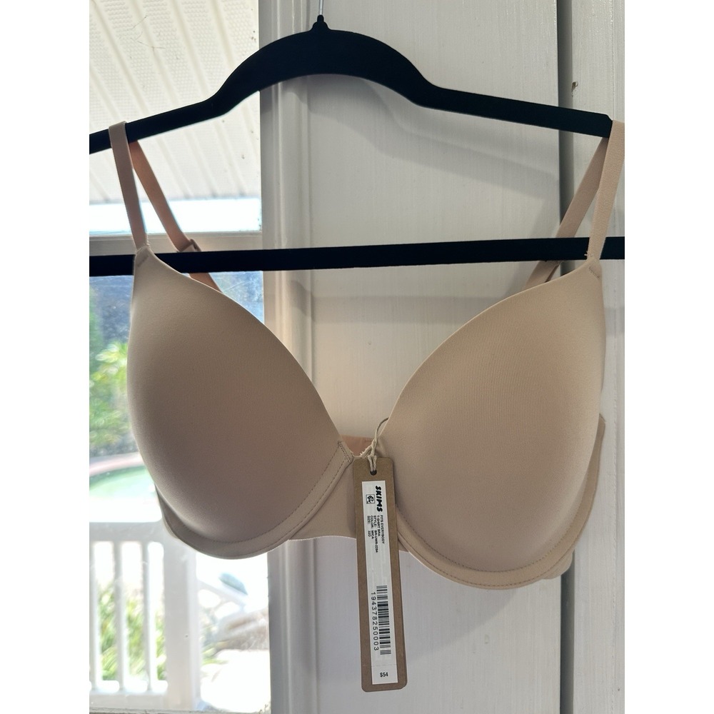 SKIMS Fits Everybody T-Shirt Bra Mica Tan Underwire Push Up BR-UWR-2294 32D NEW - Picture 1 of 8